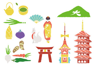 Obraz premium 京都のイメージイラスト