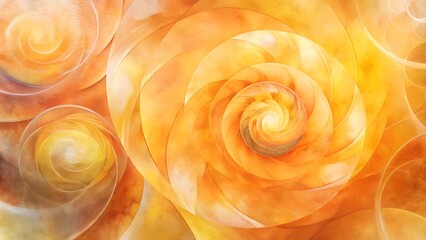 Elegant abstract spiral design with warm orange hues and soft gradients, creating a mesmerizing pattern