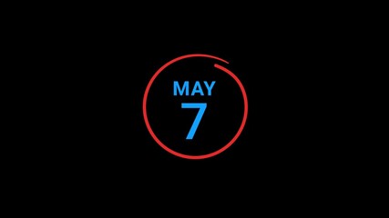 7th May calendar date Animation