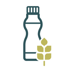 Yoghurt bottle with flavor cereal vector icon