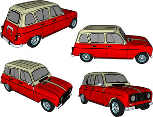 Vector sketch illustration of the silhouette of a classic vintage taxi car design, ethnic, urban transportation