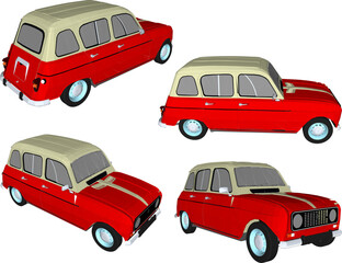Vector sketch illustration of the silhouette of a classic vintage taxi car design, ethnic, urban transportation