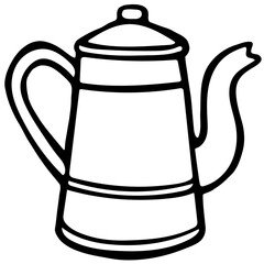 Tea pots and tea cups icon doodles