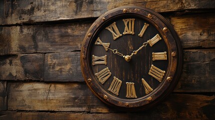 Obraz premium Elegant and luxurious wooden wall clock