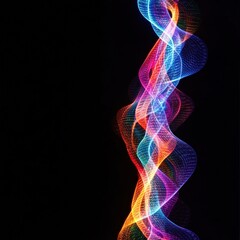 Abstract colorful energy light streaks against a dark background