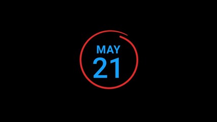21th May calendar date Animation