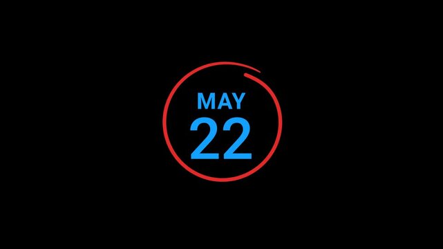 22th May calendar date Animation