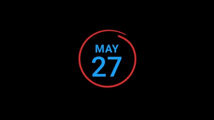 27th May calendar date Animation