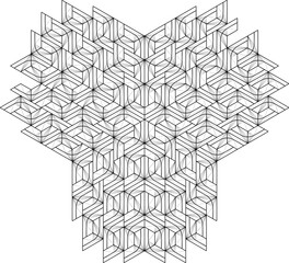 Vector sketch illustration of the silhouette of a modern minimalist line abstract wall decoration design