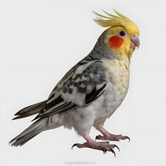 close up of a red crested cockatoo