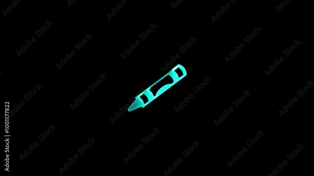Poster a monochrome pen icon within a circle appears with a simple and smooth animation. animated of pencil