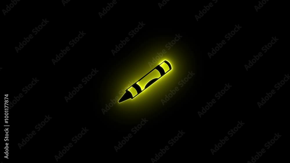 Poster a monochrome pen icon within a circle appears with a simple and smooth animation. animated of pencil