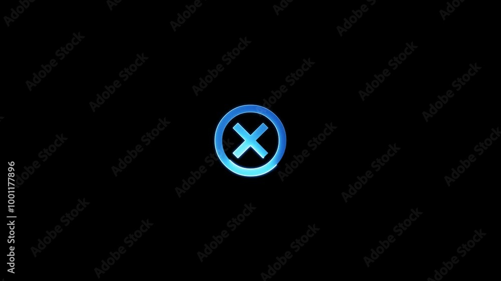 Poster animation of red cross sign. 4k motion graphics. check no, x marks for vote, decision, web. false ch