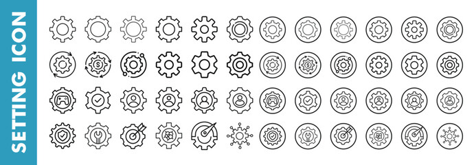 Settings icon  pack, Gear icon pack, Cogwheel icon pack vector