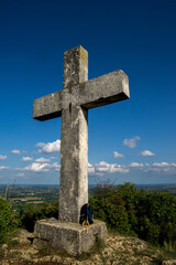 Cross on the hill in Lumignano, Veneto, Italy