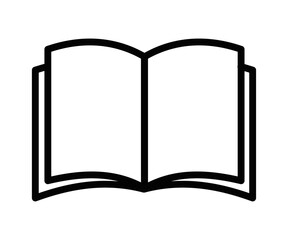Vector illustration of an open book, representing education, reading, literature, or learning concepts. Editable stroke.