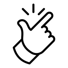 Vector illustration of a finger snap icon, symbolizing action, idea, or quick motion. Editable stroke.