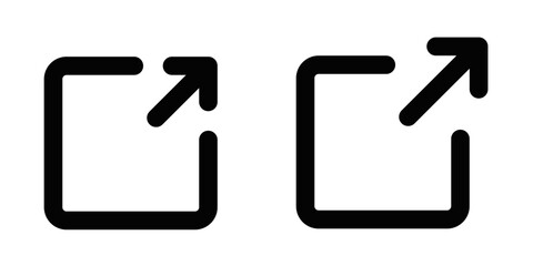 Vector illustration of external link icons, representing internet navigation, access, and sharing. Editable stroke.