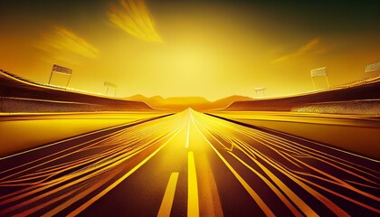 Race track. Yellow tone