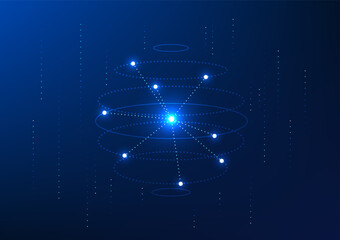 Abstract technology background with a center point expanding into a circle, conveying the growth and development of innovation. Suitable for technology presentations and graphic design.