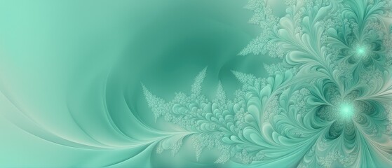 Abstract Floral Design in Mint Green