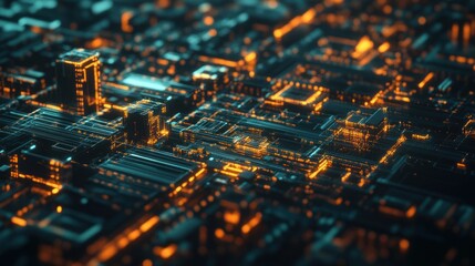 Abstract Digital Cityscape