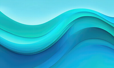 Obraz premium Abstract blue and teal waves create a modern and calming background