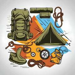 Adventure Equipment Vector Design