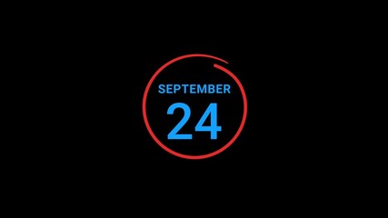24th September Calendar date Animation