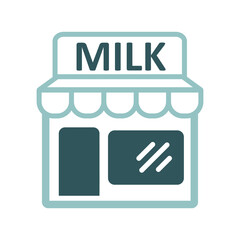 Dairy store facade vector icon
