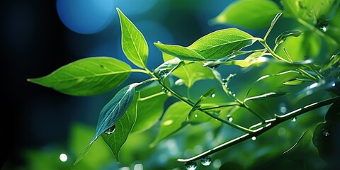 Fototapeta premium green leaves on a day