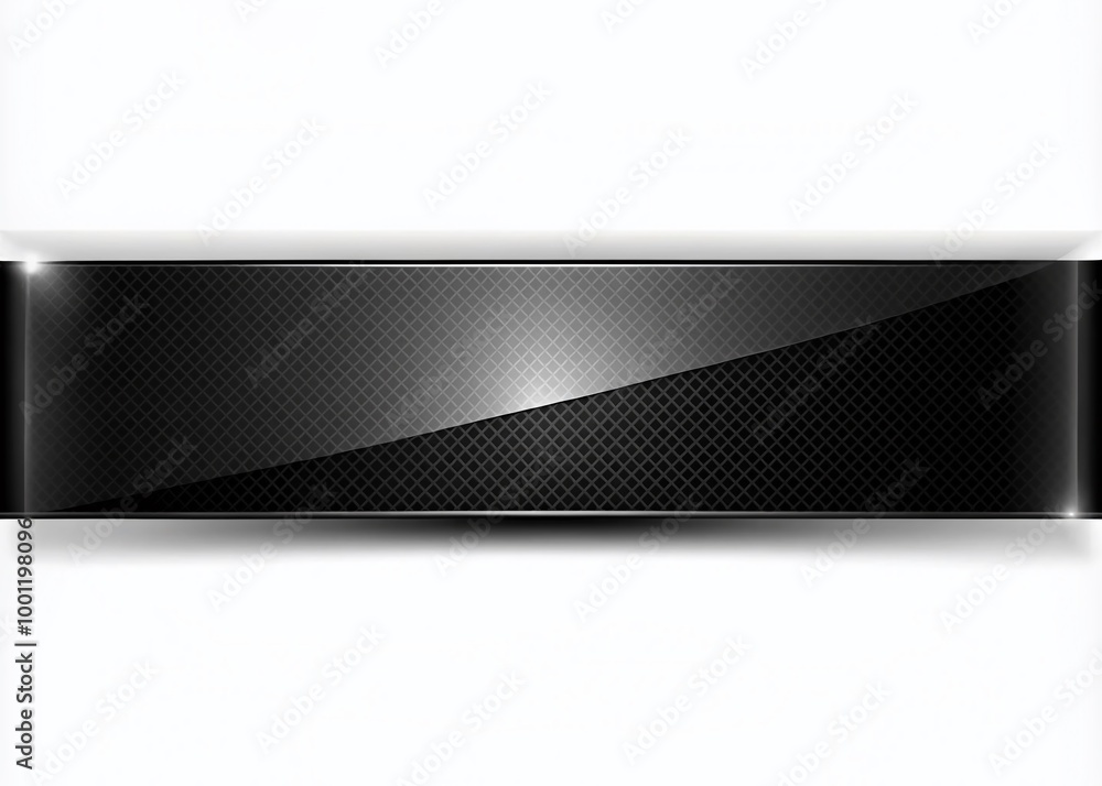 Poster glossy black banner with subtle gradient effect and subtle texture, providing a sleek and modern bac