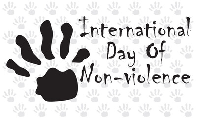 international anti-violence day with simple palm design for greeting social media banner
