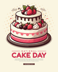 National Cake Day celebration social media post banner template