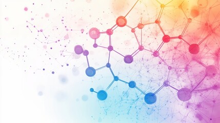Colorful molecular structures intertwine against an abstract background, illustrating the beauty of scientific research and discovery