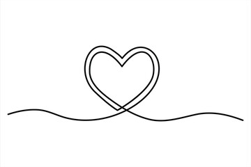Two hearts continuous single line art drawing  Vector illustration isolated on white background