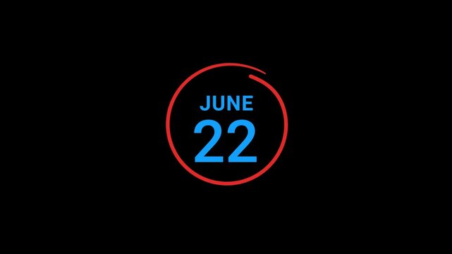 22th June Calendar date Animation