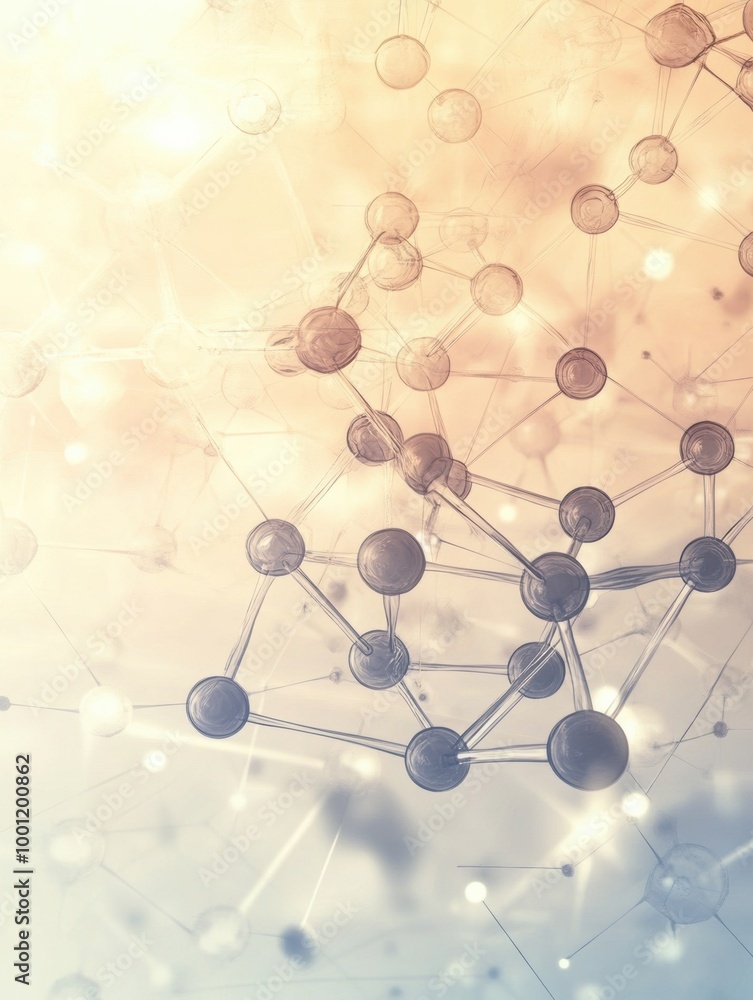 Poster abstract visual of molecular structures and chemical compounds creating a captivating design for sci