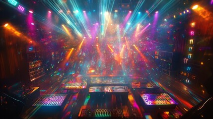 Fototapeta premium Vibrant Dance Floor Lights