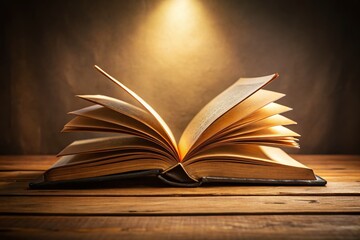 isolated open book with blank pages on transparent background, softly lit, and gently rotated, evoking a sense of