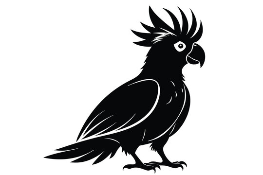 recommend clip art: Cockatoo silhouette full body B.eps