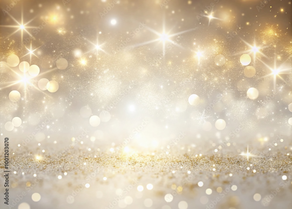 Poster luminous white background sparkling with tiny glittering particles, adding a touch of magic and soph