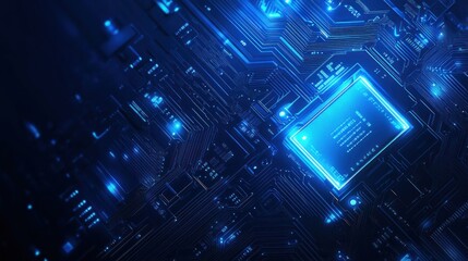 Abstract Blue Circuit Board