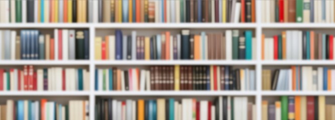 Colorful bookshelves filled with various books in a quiet library setting for reading and study