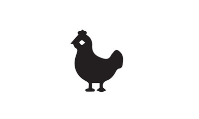 black Simple Black And White Icon Of A Chicken Utilizing Negative Space Design white background