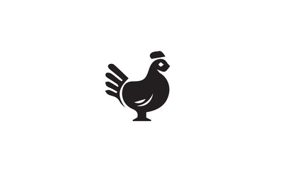 black Simple Black And White Icon Of A Chicken Utilizing Negative Space Design white background