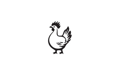 black Simple Black And White Icon Of A Chicken Utilizing Negative Space Design white background