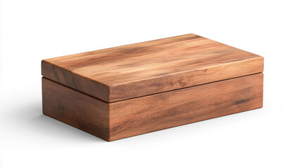 wooden box with smooth finish, showcasing natural wood grain pattern. This versatile storage solution is perfect for organizing small items or as decorative piece in any setting.