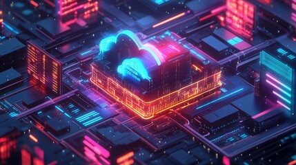 Fototapeta premium Futuristic Cloud Network