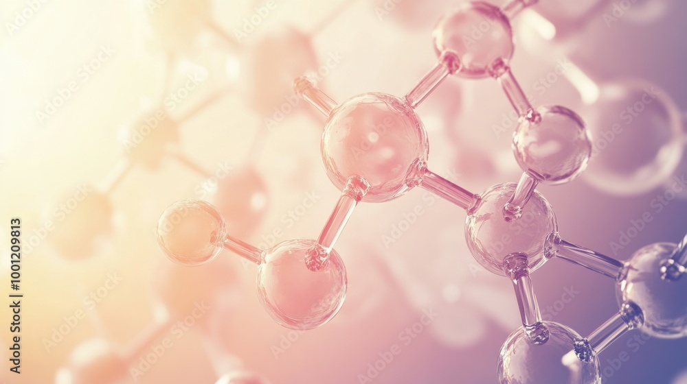 Fototapete abstract representation of molecular structures highlighting chemical bonds and interactions in a vi
